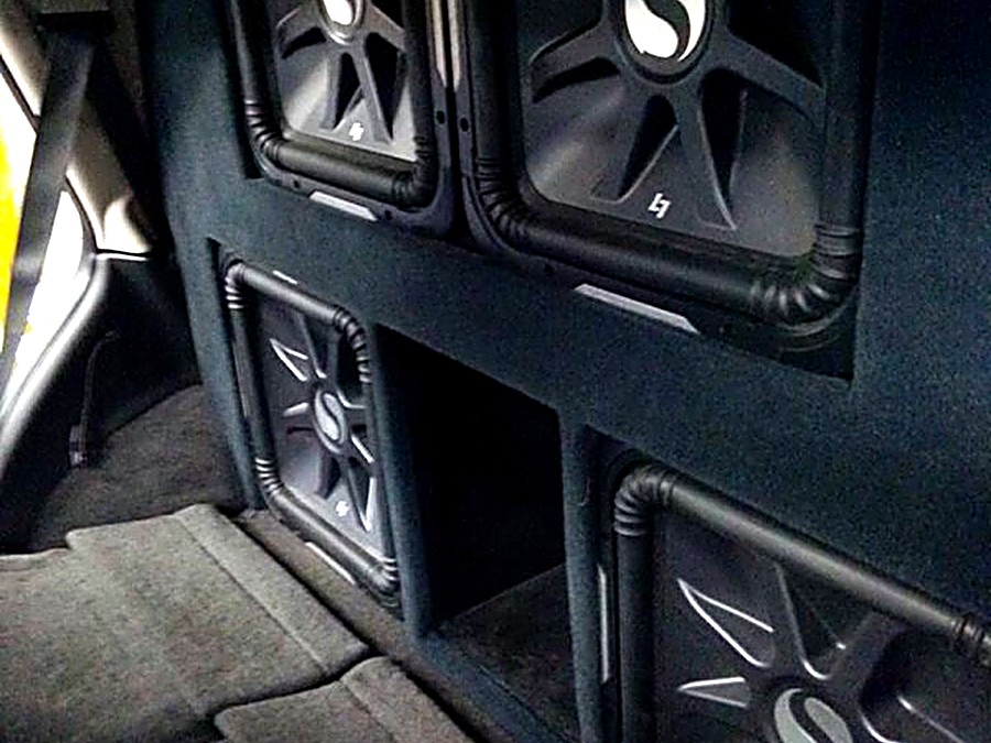 Car audio equipment inside the Audio MotorSports shop